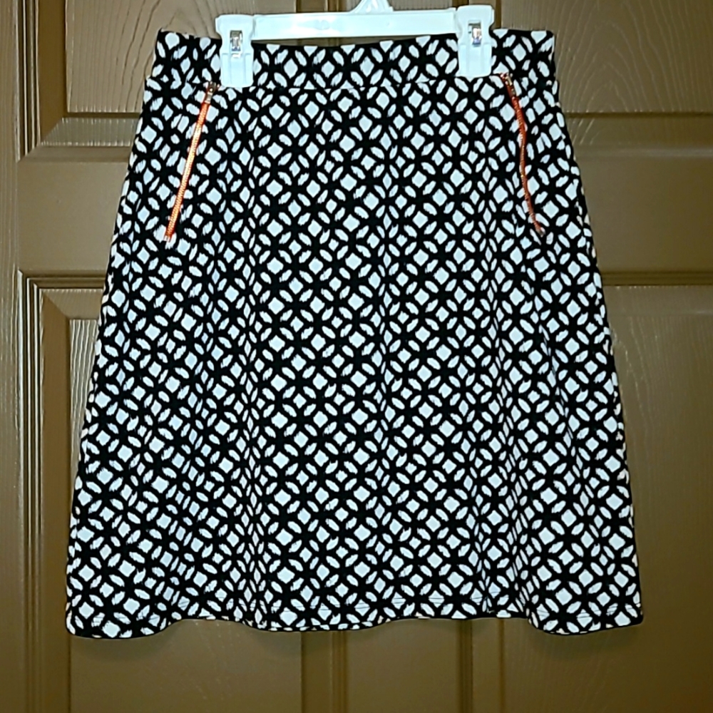 Black and patterned skirt